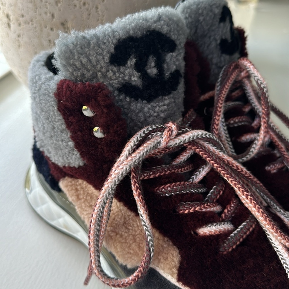 Chanel Shearling Hightop Sneakers - Picture 7 of 14
